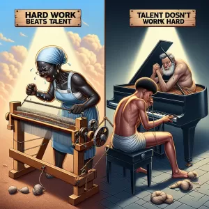 Hard work beats talent when talent doesn't work hard. - Tim Notke