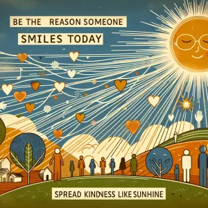 Be the reason someone smiles today; spread kindness like sunshine.