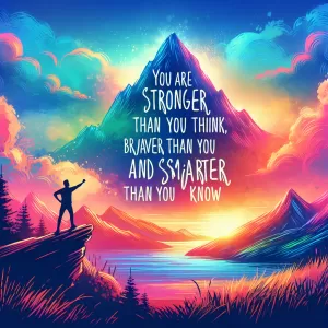 You are stronger than you think, braver than you believe, and smarter than you know.