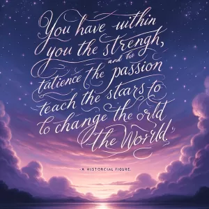 You have within you the strength, the patience, and the passion to reach for the stars to change the world. - Harriet Tubman