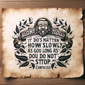 It does not matter how slowly you go as long as you do not stop. - Confucius