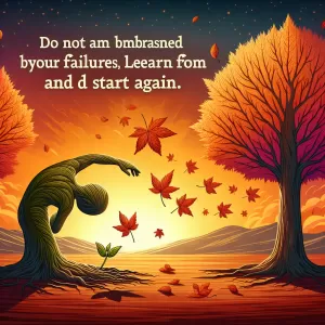 Do not be embarrassed by your failures, learn from them and start again.