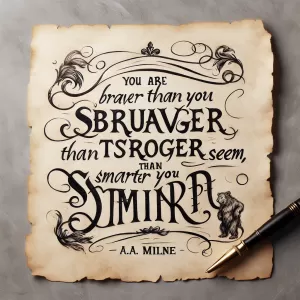 You are braver than you believe, stronger than you seem, and smarter than you think. - A.A. Milne