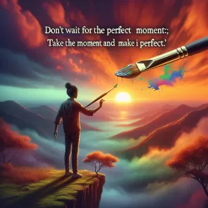 Don't wait for the perfect moment; take the moment and make it perfect.