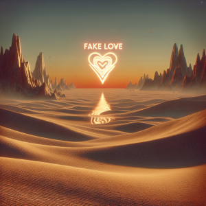 Fake love, a mirage in the heart's desert.