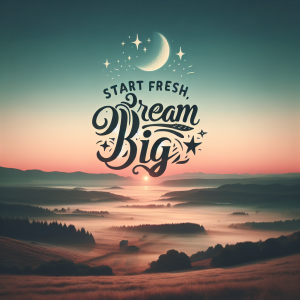 Morning whispers: 'Start fresh, dream big.'