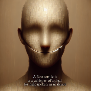 A fake smile is a whisper of a plea for help, spoken in silence.