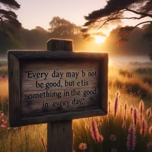 Every day may not be good, but there is something good in every day.