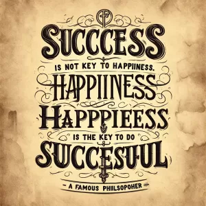 Success is not the key to happiness. Happiness is the key to success. If you love what you are doing, you will be successful. - Albert Schweitzer