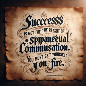 Success is not the result of spontaneous combustion. You must set yourself on fire. - Arnold H. Glasow
