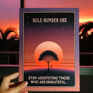 Rule number one: Stop assisting those who are ungrateful.