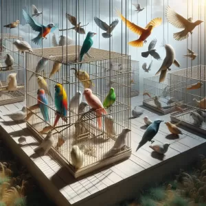 Birds raised in a cage may see flying as a disease.