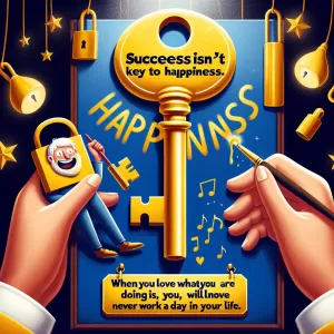 Success isn't the key to happiness. Happiness is the key to success. When you love what you are doing, you will never work a day in your life.