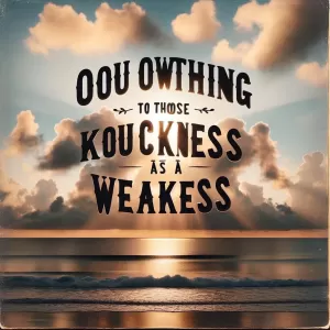 You owe nothing to those who see your kindness as a weakness.