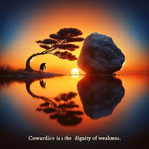 Cowardice is the dignity of weakness.