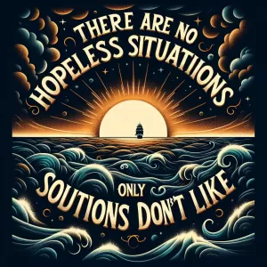 There are no hopeless situations, only solutions we don't like.