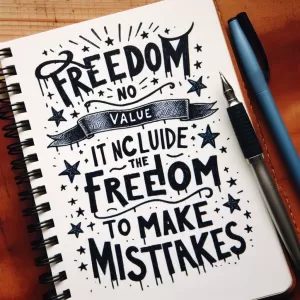 Gandhi: Freedom has no value if it does not include the freedom to make mistakes.