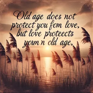 Coco Chanel: Old age does not protect you from love, but love protects you from old age.