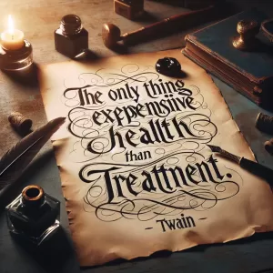 Twain: The only thing more expensive than health is treatment.