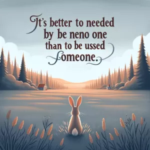 Coelho: It’s better to be needed by no one than to be used by someone.