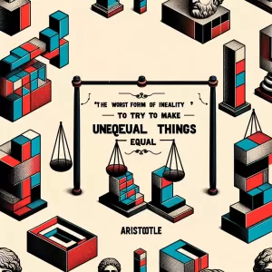 Aristotle: The worst form of inequality is to try to make unequal things equal.