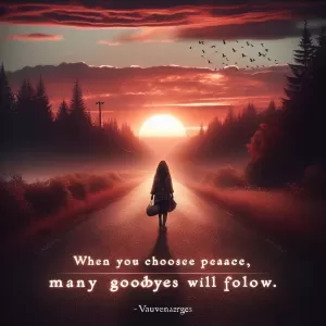 Vauvenargues: When you choose peace, many goodbyes will follow.