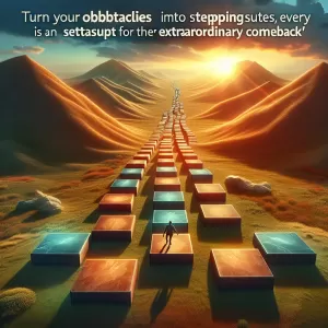 Turn your obstacles into stepping stones; every setback is a setup for an extraordinary comeback.