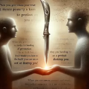 When you give someone your trust, it means you’re handing them a knife they can use to protect or destroy you. – Corneille.