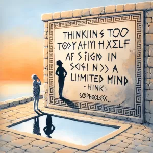 Thinking too highly of oneself is a sign of a limited mind. – Sophocles.