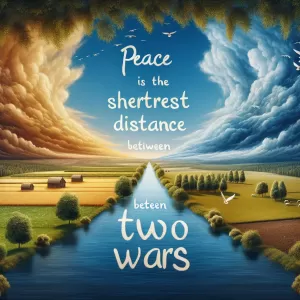 Peace is the shortest distance between two wars. – Spallenger.