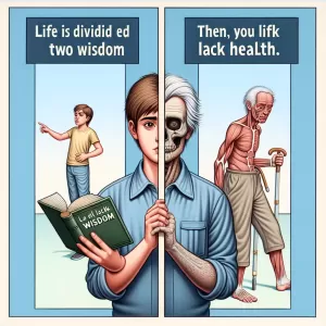 Life is divided into two parts – first, you lack wisdom; then, you lack health. – J.D. Salinger.