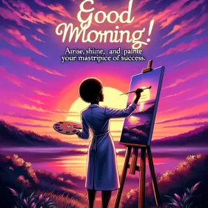 Embrace the beauty of each morning; a fresh canvas of opportunities. Arise, shine, and paint your masterpiece of success. Good Morning!