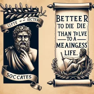 Better to die than to live a meaningless life. – Socrates.