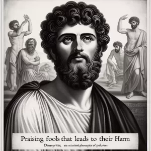 Democritus: Those who praise fools do them great harm.