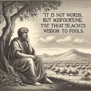 Democritus: It is not words, but misfortune that teaches wisdom to fools.