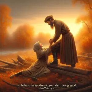 To believe in goodness, you must start doing good. (Tolstoy)