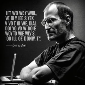 The only way to do great work is to love what you do. - Steve Jobs