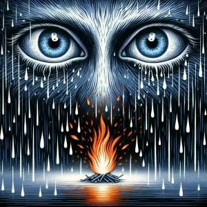 Your glance could spark a fire in the rain