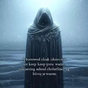 A borrowed cloak does not keep you warm.