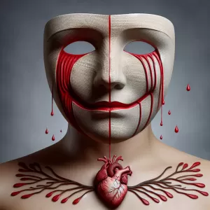 A fake smile is a bandage on a wound still bleeding.