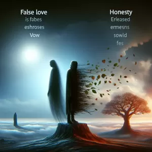 False love is a vow, erased by honesty.
