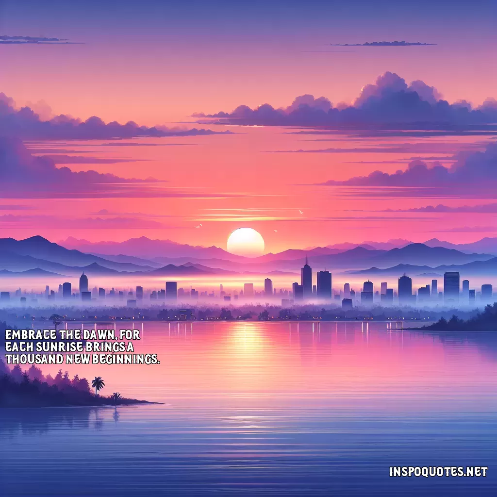 Embrace the dawn, for each sunrise brings a thousand new beginnings.