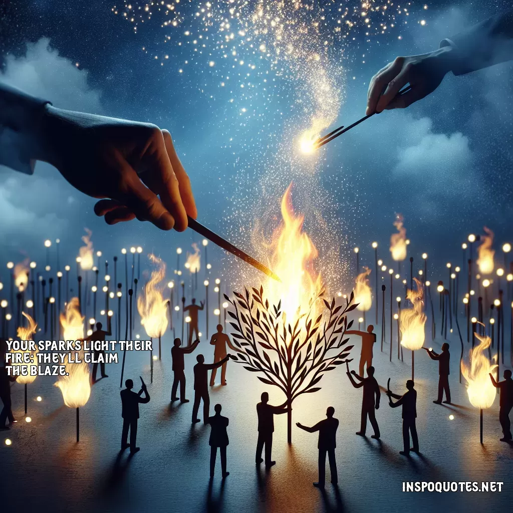 Your sparks light their fire; they’ll claim the blaze.